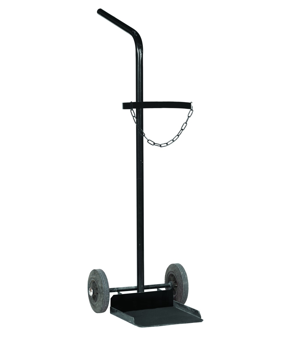 Chariot en acier pour 1 bouteille de gaz oxygène ou propane type B50 / 35kg