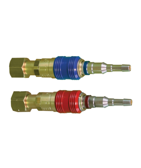 Paire de raccords rapides Oxygène / Gaz pour manodétendeurs sorties écrous 16x150