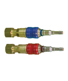 Paire de raccords rapides Oxygène / Gaz pour manodétendeurs sorties écrous 16x150