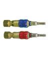 Paire de raccords rapides Oxygène / Gaz pour manodétendeurs sorties écrous 16x150