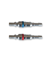 Paire de raccords rapides mâles Oxygène / Gaz pour tuyau sortie douille Ø6.3x12 / 10x17