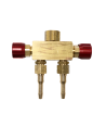 Raccord double liaison répartiteur de gaz avec robinets pour manodétendeur sortie 20x150
