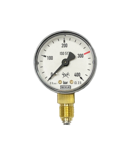 Manomètre 400 bars diamètre 50mm pour manodétendeur oxygène et gaz neutres