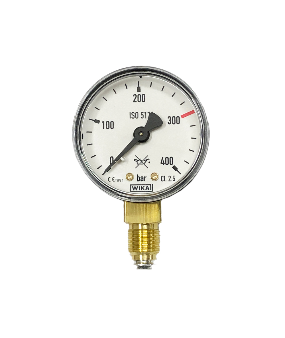 Manomètre 400 bars diamètre 50mm pour manodétendeur oxygène et gaz neutres
