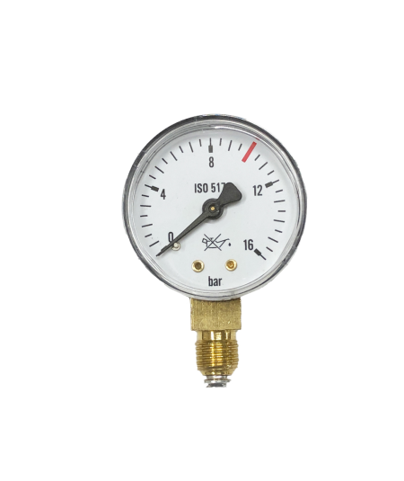 Manomètre 16 bars diamètre 50mm pour manodétendeur oxygène, azote et hydrogène