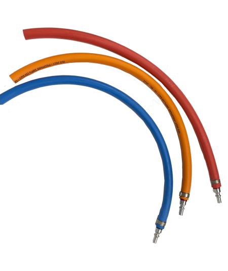 Manchettes tuyaux soudage ø10x17 Oxygène / Gaz pour chalumeaux avec raccords rapides