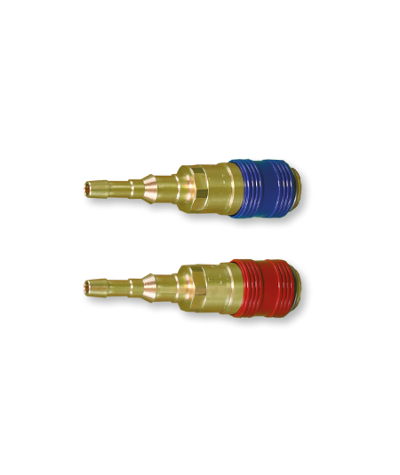 Paire de 1/2 raccord rapide femelle Oxygène et Gaz (acétylène, propane…)  pour tuyaux Ø6.3x12 et 10x17
