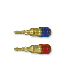 Paire de 1/2 raccord rapide femelle Oxygène et Gaz (acétylène, propane…)  pour tuyaux Ø6.3x12 et 10x17