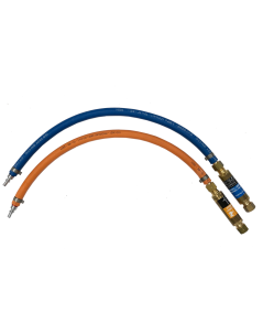 Paire de manchettes tuyaux soudage ø10x17 Oxygène / Gaz pour chalumeaux avec clapets anti retour de flamme grand débit