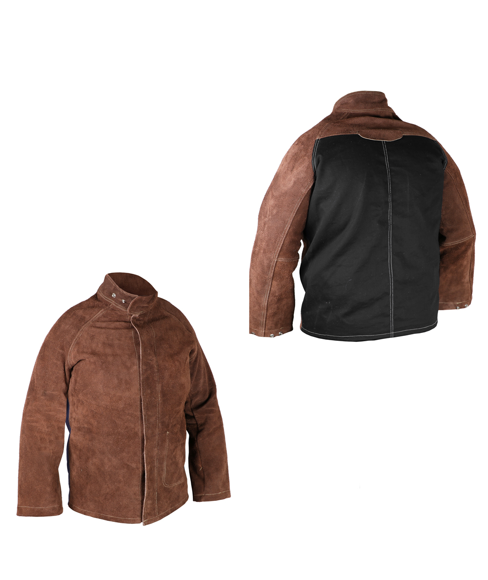 Veste de soudeur en croûte de cuir de bovin marron