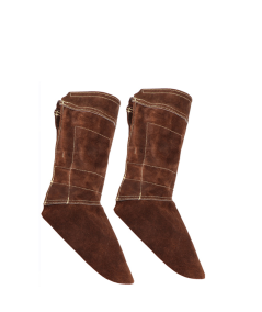 Paire de guêtres de soudeur en croûte de cuir bovin marron