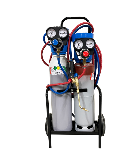 Poste de soudage Oxygène / Acétylène avec chalumeau soudeur à sécurité intégrée type "Oxyflam"