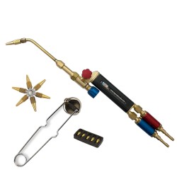 Ensemble chalumeau soudeur oxygène-acétylène avec anti-retour stop-feu