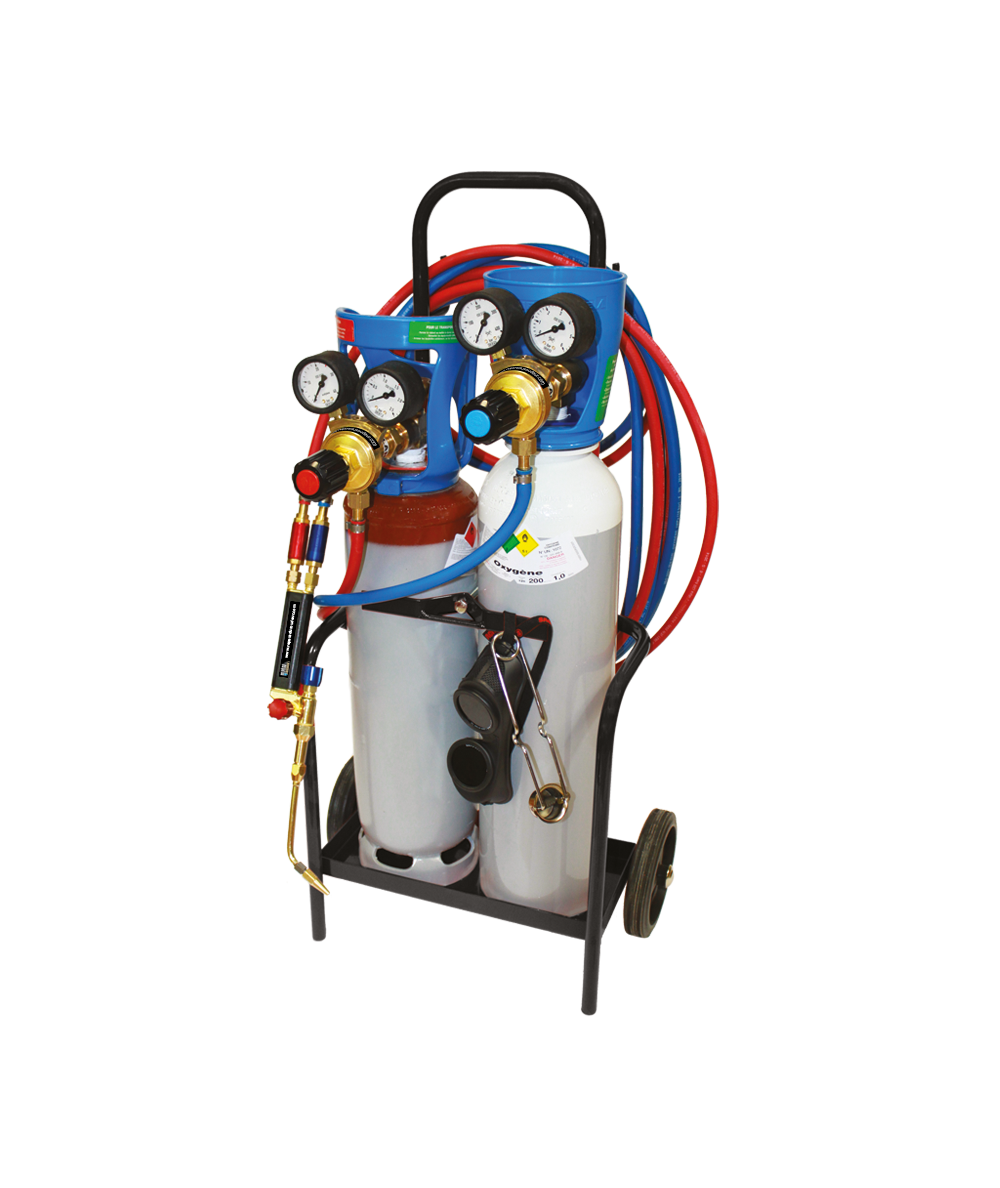 Chariot en acier pour bouteille de gaz oxygène / acétylène type B2 et B5