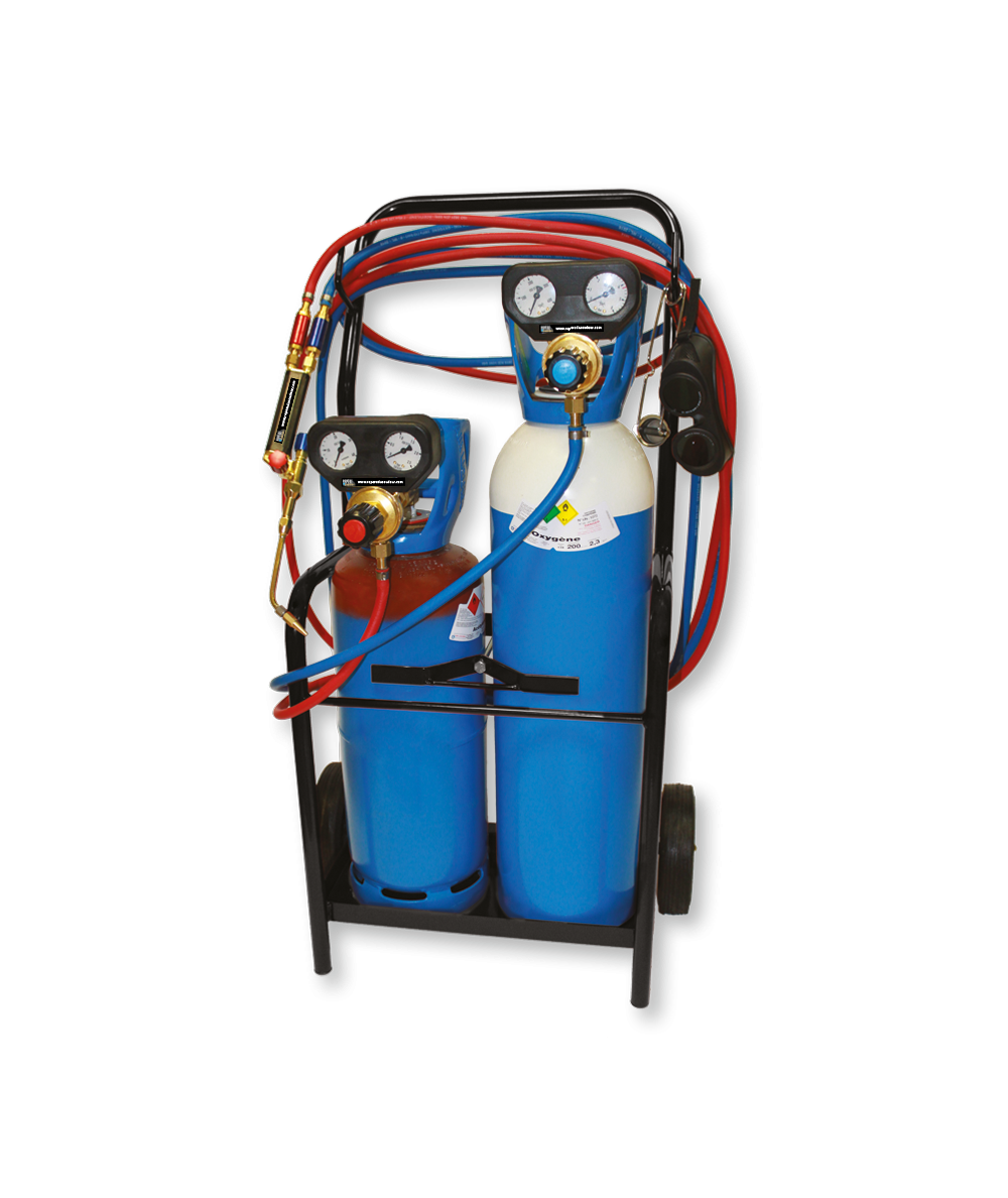 Chariot en acier pour bouteille de gaz oxygène / acétylène type B11