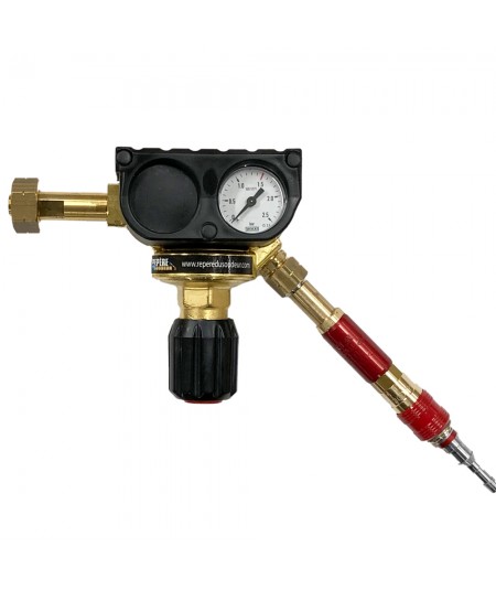 Paire de raccords rapides avec anti retour de flamme Oxygène / Gaz pour manodétendeurs sorties écrous 16x150