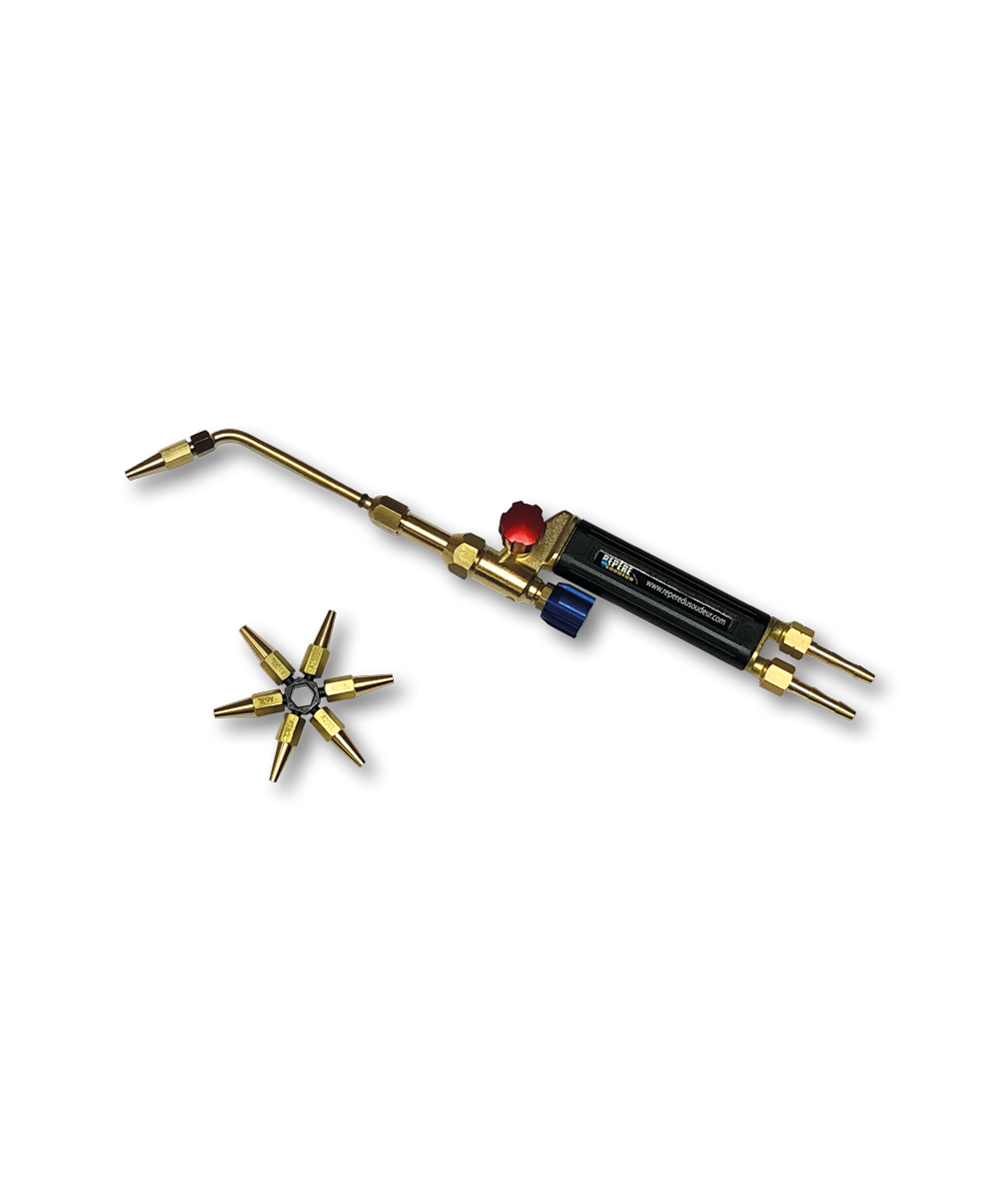 Chalumeau soudeur Eclair 0 lance démontable Oxygène / Acétylène avec clé 7 buses