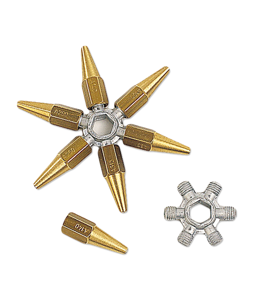 Clé porte buses N°0 avec 7 buses Acétylène pour soudeur type Eclair 0