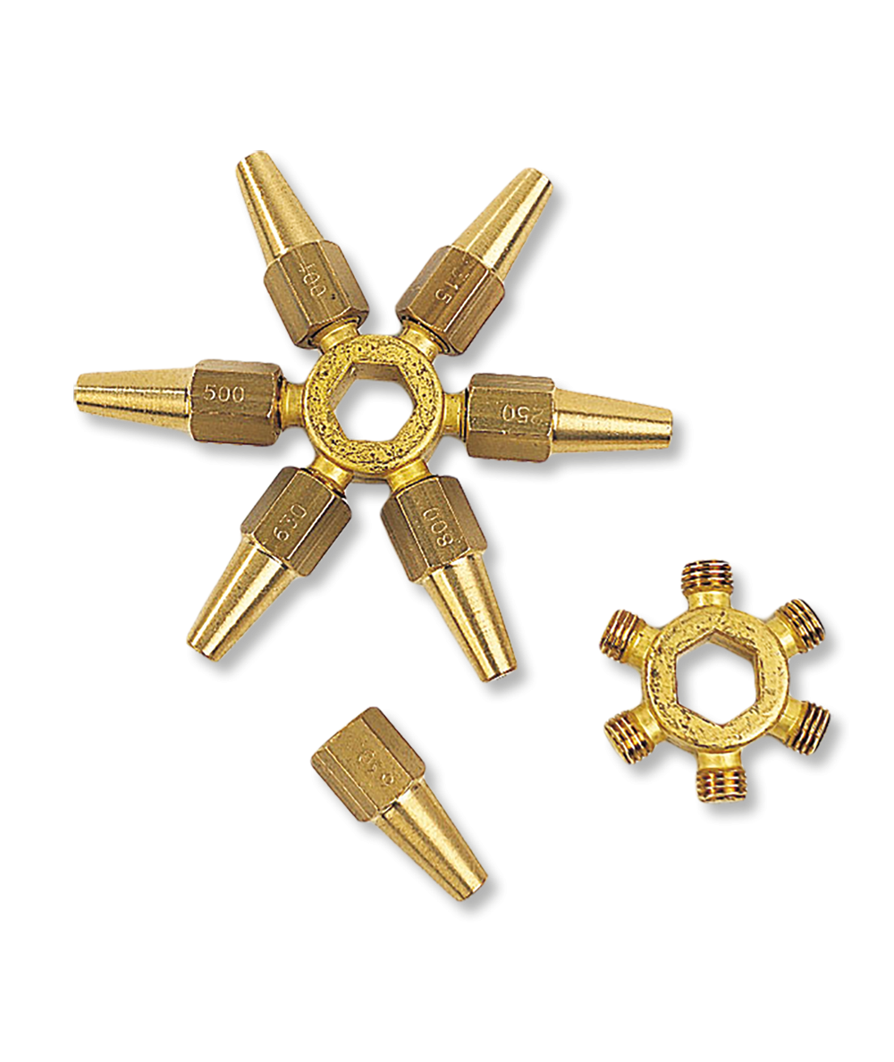 Clé porte buses N°1 avec 7 buses Acétylène pour soudeur Eclair 1