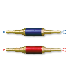 Paire de clapets anti-retour stop feu Oxygène/Propane pour tuyaux Ø6.3x12 / 10x17